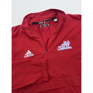 adidas Men's Small‎ Staidum Pullover 1/2 Zip Red Lady Techsters Red Windbreaker